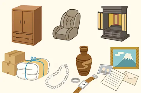 遺品の品物のイラスト
